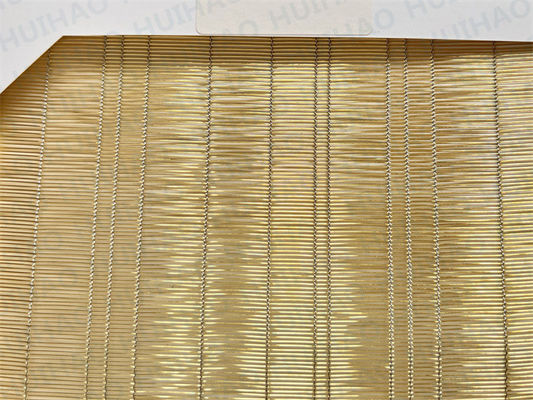 Luxury Decorative Acrylic Glass Laminated Wire Fabric Brass Wire