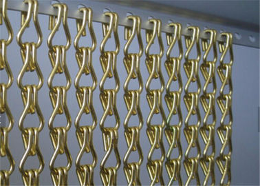 Aluminum Chain Link Mesh Drapery , Chain Link Fly Screen For Space Partitions