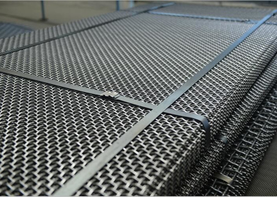 High Manganese 65mn Vibrating Screen Mesh Woven With Clamp Bending