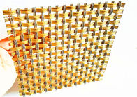 SS &amp; Brass Architectural Crimped Woven Mesh , Interior Crimped Metal Screen