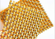 SS &amp; Brass Architectural Crimped Woven Mesh , Interior Crimped Metal Screen