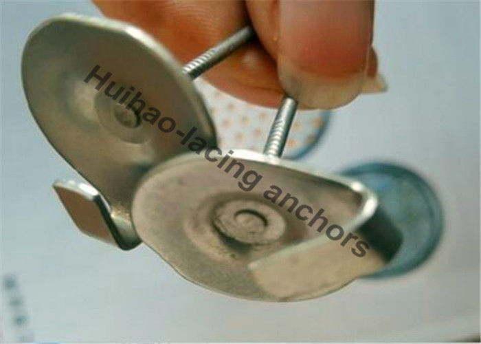Galvanized Steel Lacing Anchors , Insulation Pins And Clips With Hook Head