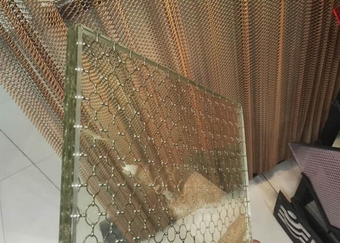 Embedded Copper Laminated Glass Wire Mesh Ss Rope Decorative Wire