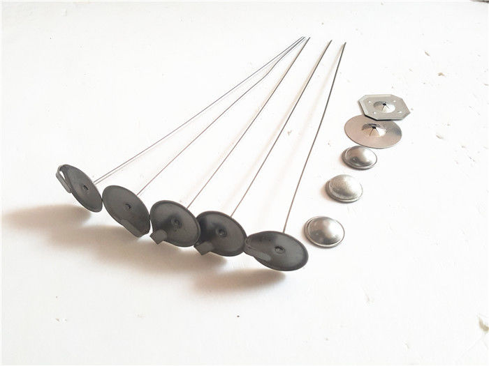 Galvanized Steel Lacing Anchors , Insulation Pins And Clips With Hook Head