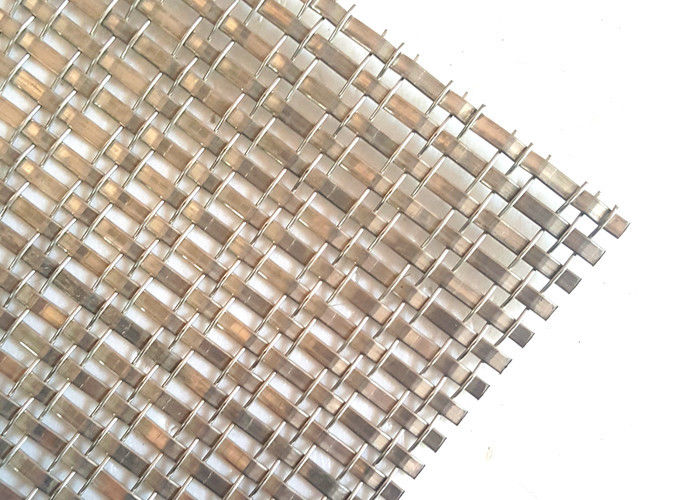 Antique Plated Finished Flat Architectural Wire Mesh For Cabinet