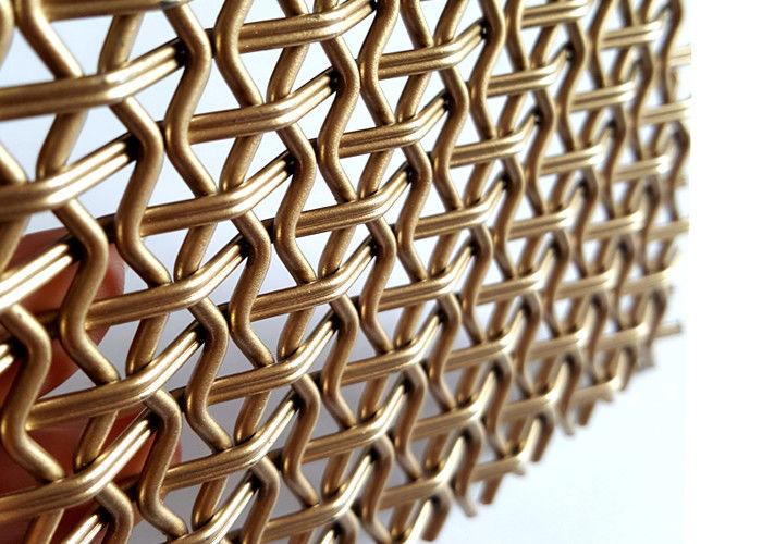Pvd Rose Gold Stainless Steel Decorative Wire Mesh 1500mm W 3700mm