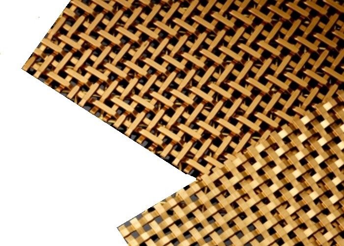 Architectural Brass Plated Decorative Wire Mesh For Cabinetry And