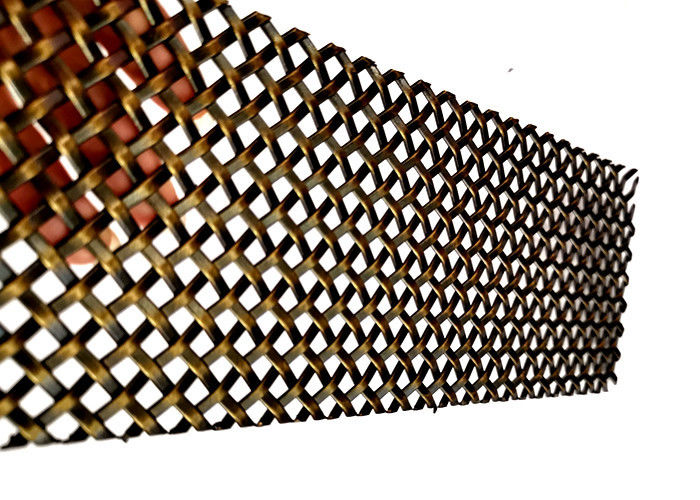 Brass Cabinet Architectural Wire Mesh Woven Metal Mesh Screen
