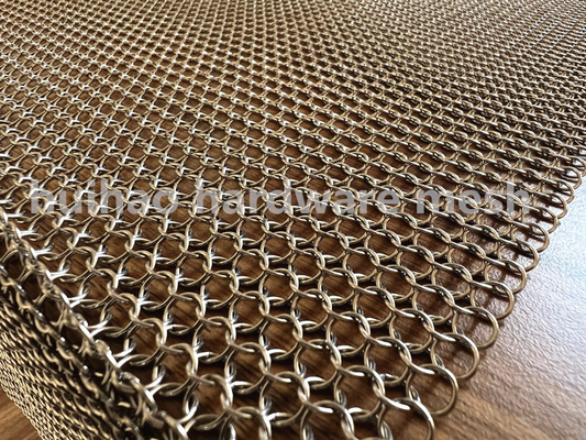 7.27 Lb Weight Metal Mesh Curtain Chainmail Weave Stainless Steel Round Rings