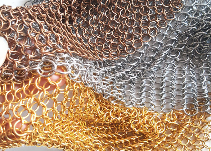 Stainless Steel Metal Ring Mesh For Facades Copper Metal
