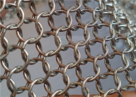 7mm Stainless Steel 316 Ring Mesh Curtain for Architectural Constructions - Metal Chainmail Mesh