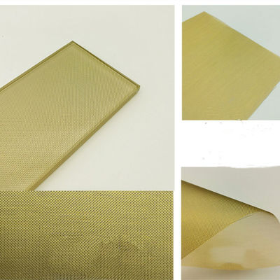 Gold Metallic Mesh Laminated Glass Partition