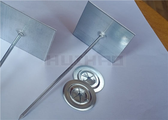 Galvanized Steel Peel &amp; Press Insulation Hangers 50x50x2.7mm On Duct Or Wall Surface