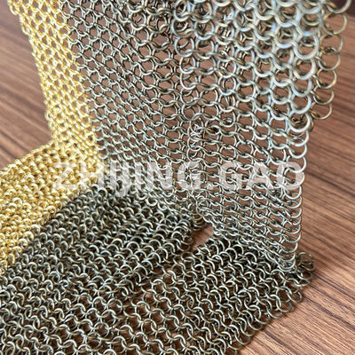 Architectural Metal Round Ring Mesh Curtain Ss Electroplating