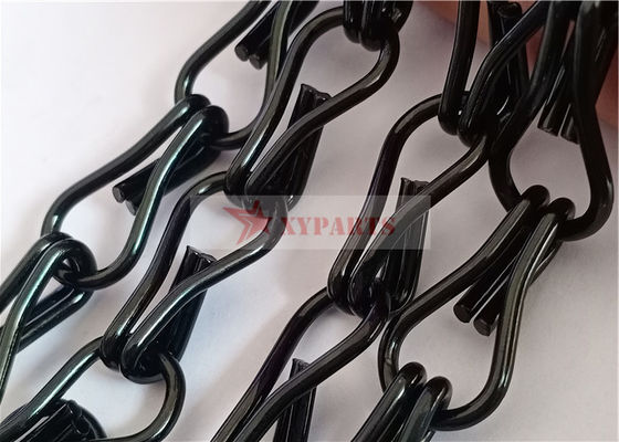 2.0x12x24mm Aluminum Alloy Chain Link Fly Curtain Black Color For Windows Or Doors