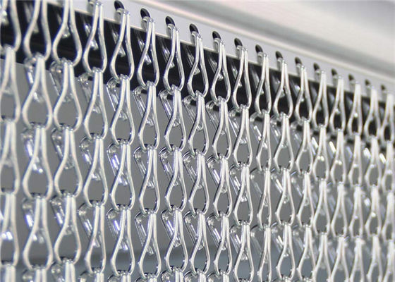 12x24mm Aluminum Chain Link Curtain Silver Color For Room Dividers