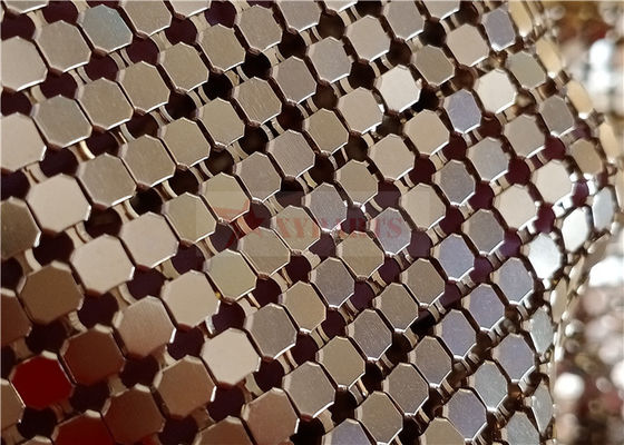 6x6mm Aluminium Sequin Metal Mesh Fabric Silver Color For Interior Space Decoration