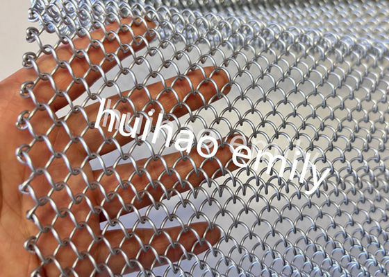 8x8mm Aperture Aluminum Metal Coil Mesh As Space Divider Curtain