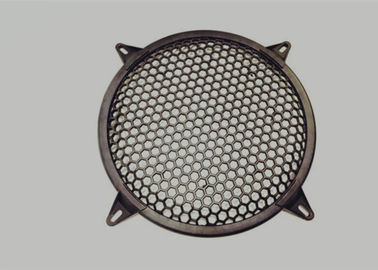 Round Type Waffle Speaker Grill Mesh , Metal Grill Mesh Size Customized
