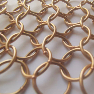Ceiling Hung Decorative Metal Mesh Curtain In Weld Ring