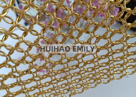 Decorative Ring Mesh Curtain Drapery, Custom Color Metal Mesh Curtain