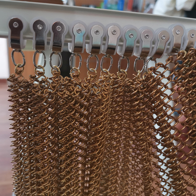 Custom Aluminum Steel Coil Curtain Space Divider 0.8mm Wire