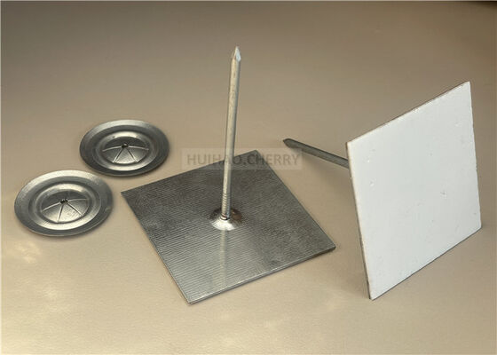 Insulation Board And Mineral Wool Fixing Self Adhesive Aluminium Stick Pins 65mm With Clips