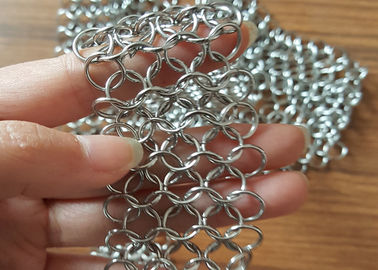 316 Stainless Steel Chainmail Ring Mesh Use Water Features , Shower Curtains