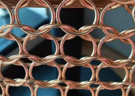 Electroplating Color 1.5mm Diameter 15mm Round Ring Metal Chain Mail Mesh Is For Decorating Window Screen