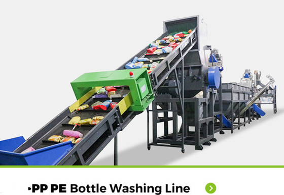 Custom Plastic Recycling Washing Line For Pp Pe Abs / Ps Rigid Form Bottle Recycled Waste Bottle