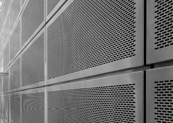 Aluminum Perforated Screen Facade With Round / Slot Hole Or Hexagonal Hole