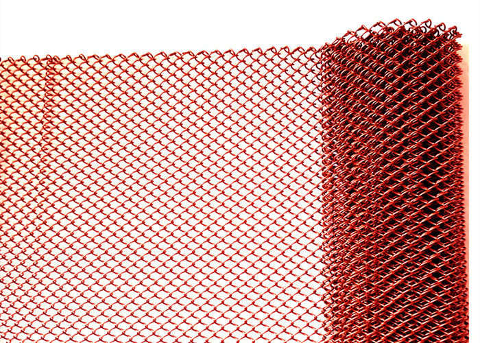 Colorful Decorative metal mesh drapery , Aluminum wire Chain Link Mesh