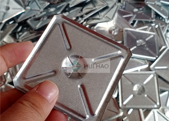 Galvanized Steel 2.5" Square Self Locking Washers 63.5mm Used To Fasten Insulation Pins