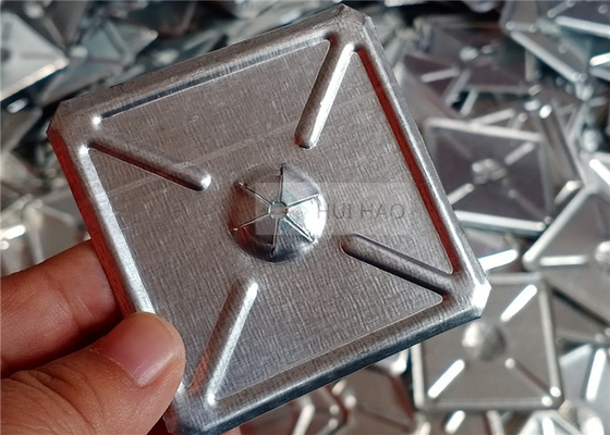Galvanized Steel 2.5" Square Self Locking Washers 63.5mm Used To Fasten Insulation Pins