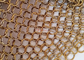 0.8x7mm Stainless Steel Metal Ring Mesh Curtains Gold Color Used For Space Divider