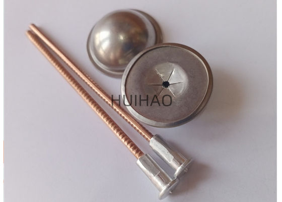 Copper Coated / Galvanized Steel Bimetallic Weld Pins With Self Locking Washer