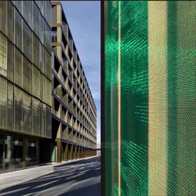 Colorful metal Mesh Fabric Laminated Glass Facade