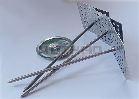 Stainless Steel Perforated Insulation Pins Used To Fix Fiberglass Or Mineral Wool Board