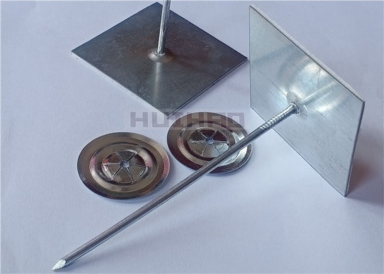 Galvanized Steel Peel &amp; Press Insulation Hangers 50x50x2.7mm On Duct Or Wall Surface