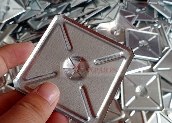 Galvanized Steel 2.5" Self Locking Washers Square Type Installed Onto Insulation Pins
