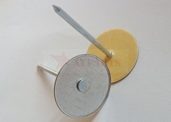 Galvanized Steel 2&quot; Cup Head Pins With Paper Washer For Securing Insulation