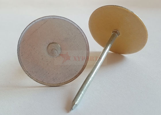 Galvanized Steel 2&quot; Cup Head Pins With Paper Washer For Securing Insulation