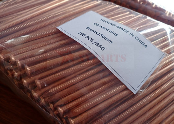 Copper Plated Mild Steel Cd Weld Pins 5mm X 150mm Used On Steel Ship Bulkhead