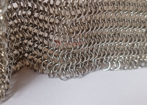 Welded Type Stainless Steel Chainmail Wire Mesh with 0.53mm Wire Diameter and 3.81mm Ring Diameter for Room Curtains