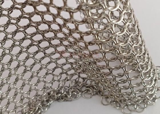Welded Type Stainless Steel Chainmail Metal Mesh Curtain 0.8mm x 7mm for Room Divider