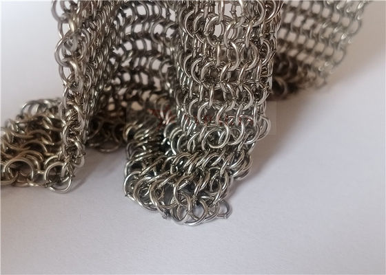 Stainless Steel Chainmail Mesh Curtain 0.53x3.81mm Welded Type for Fire Guard Screens and Room Dividers