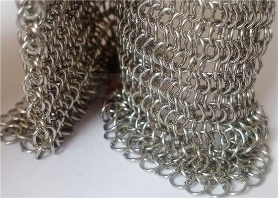 Stainless Steel Chainmail Mesh Curtain 0.53x3.81mm Welded Type for Fire Guard Screens and Room Dividers