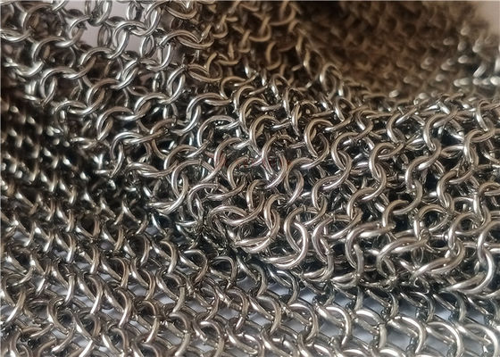 Stainless Steel Chainmail Mesh Curtain 0.53x3.81mm Welded Type for Fire Guard Screens and Room Dividers