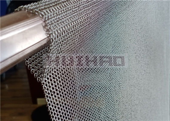 7mm and 12mm Gold Color Electroplated Stainless Steel Ring Mesh Curtain in Welded and Non-Welded Types for Space Decoration
