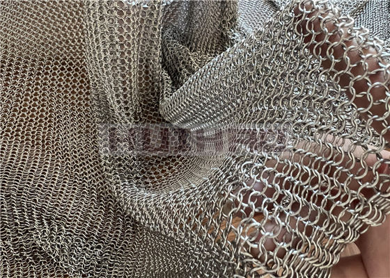 7mm and 12mm Gold Color Electroplated Stainless Steel Ring Mesh Curtain in Welded and Non-Welded Types for Space Decoration